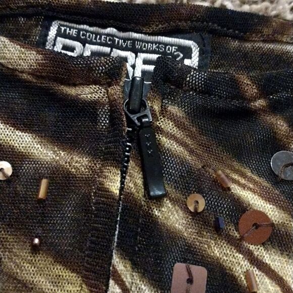 Two Piece- Berek Women's Size Small Matching Abstract Sequin Zip Jacket and Tank - Picture 14 of 16